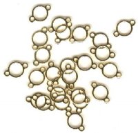 25 11x7mm Round Gold Plate Links